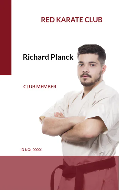 Free Karate Club ID Card Template to Edit Online