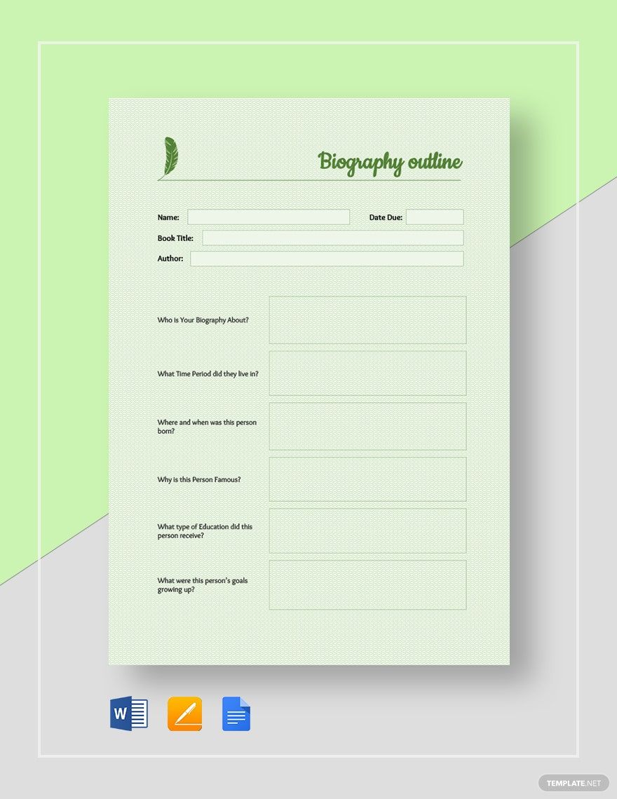 Basic Biography Outline Template