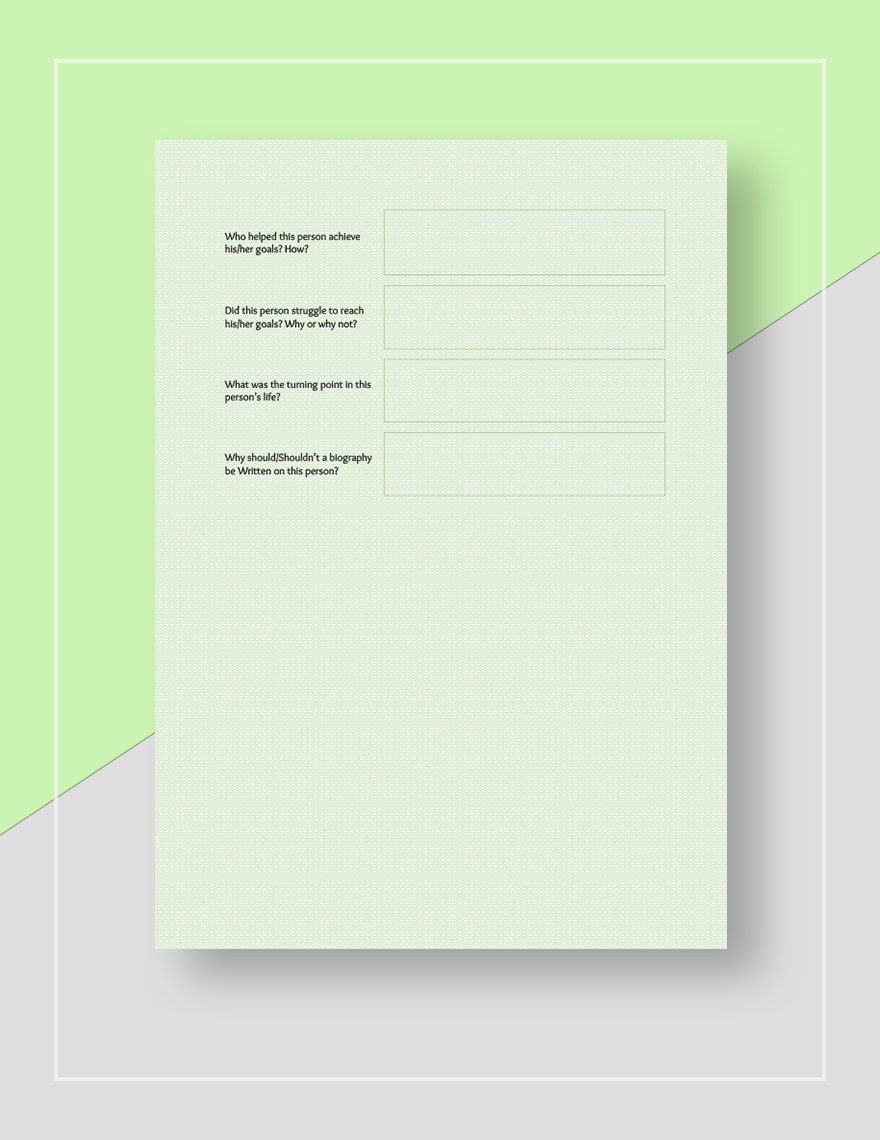 Basic Biography Outline Template