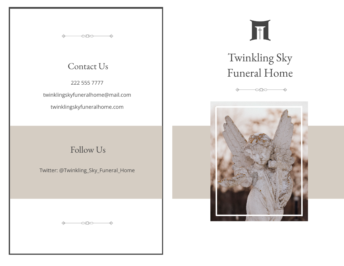 Blank Funeral Mass Bi-Fold Brochure Template - Edit Online & Download