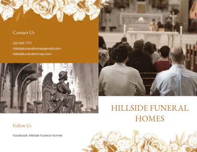 Free Editable Cremation Funeral Bi-Fold Brochure Template to Edit Online