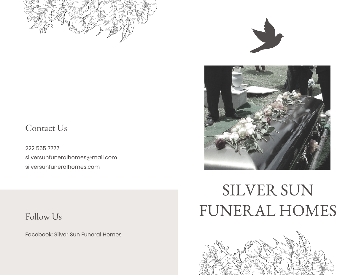 Ceremony Cremation Funeral Bi-Fold Brochure