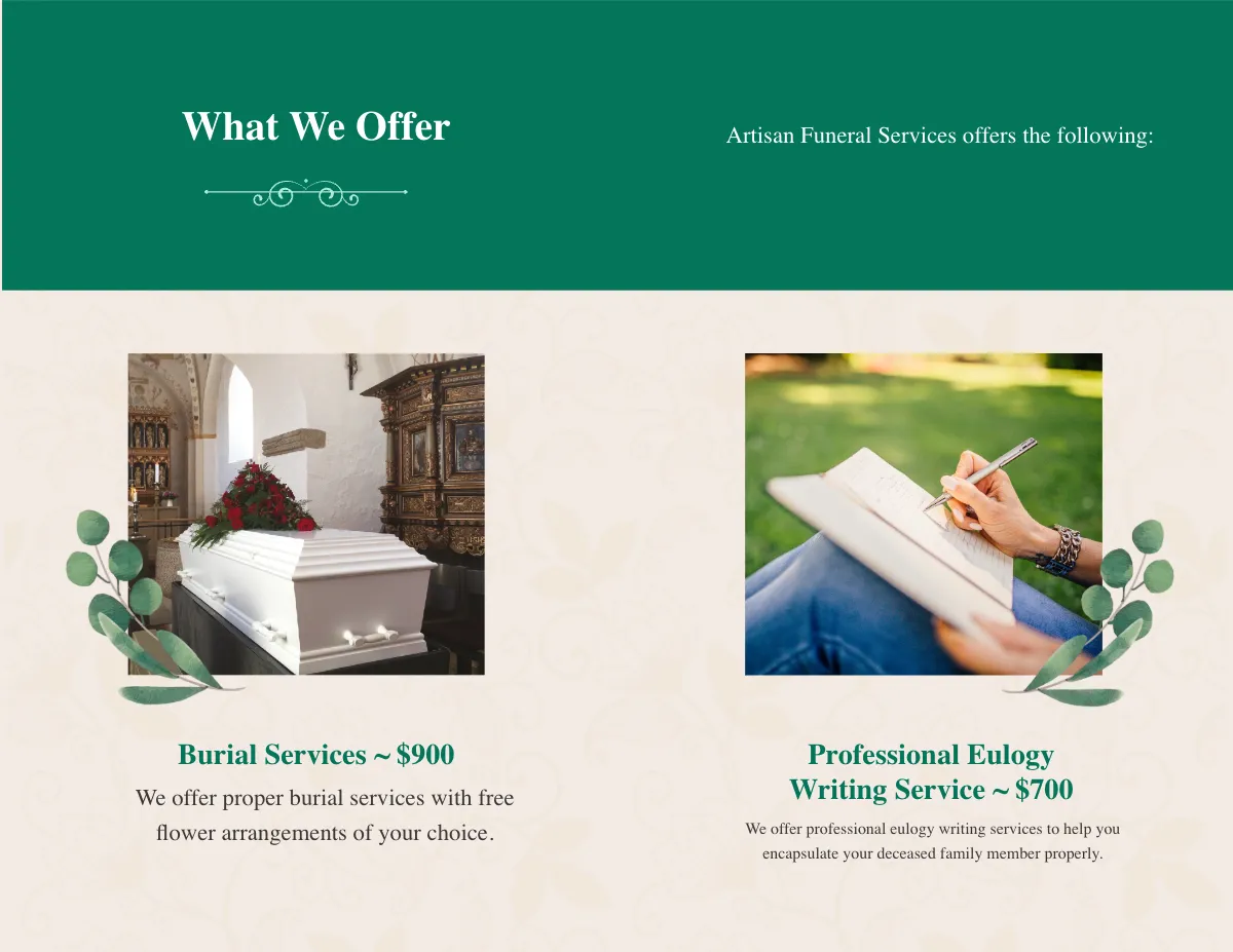 Free Booklet Funeral Obituary Brochure Template to Edit Online