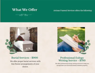 Free Booklet Funeral Obituary Brochure Template to Edit Online