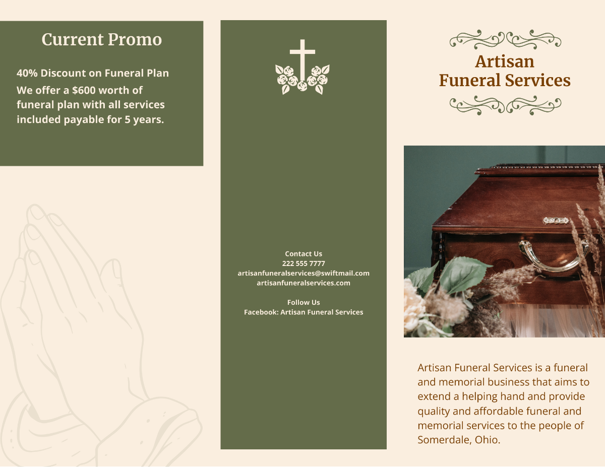 Catholic Eulogy Funeral Tri-Fold Brochure Template - Edit Online & Download