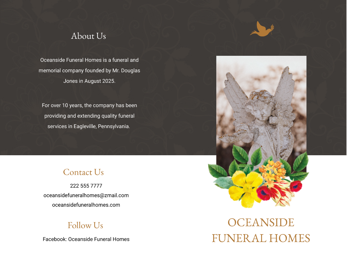 Christian Eulogy Funeral Bi-Fold Brochure Template