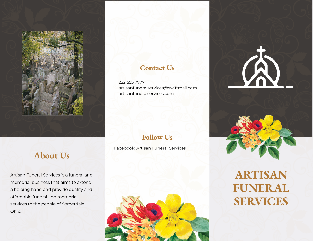 Christian Eulogy Funeral Tri-Fold Brochure Template - Edit Online & Download