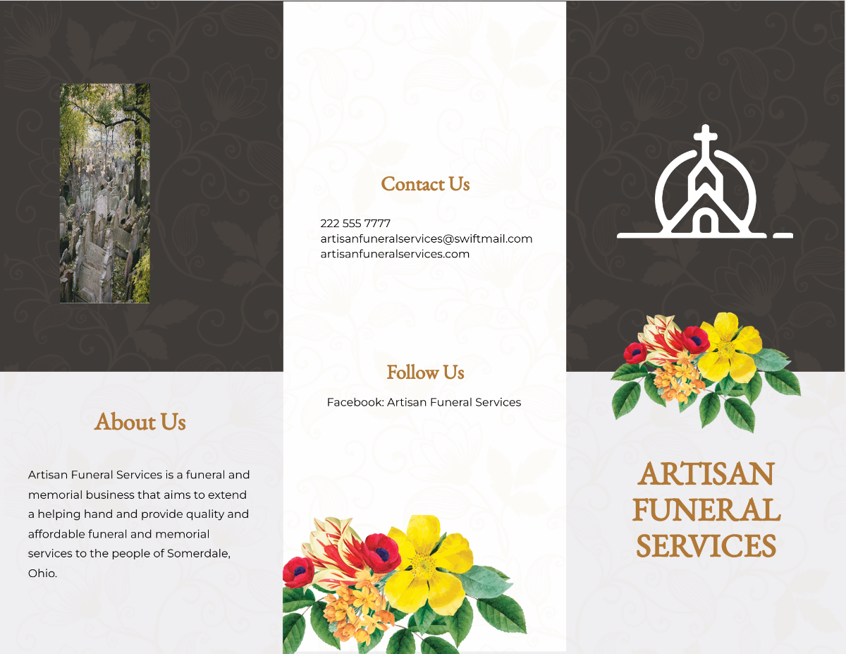 Free Christian Eulogy Funeral Tri-Fold Brochure Template