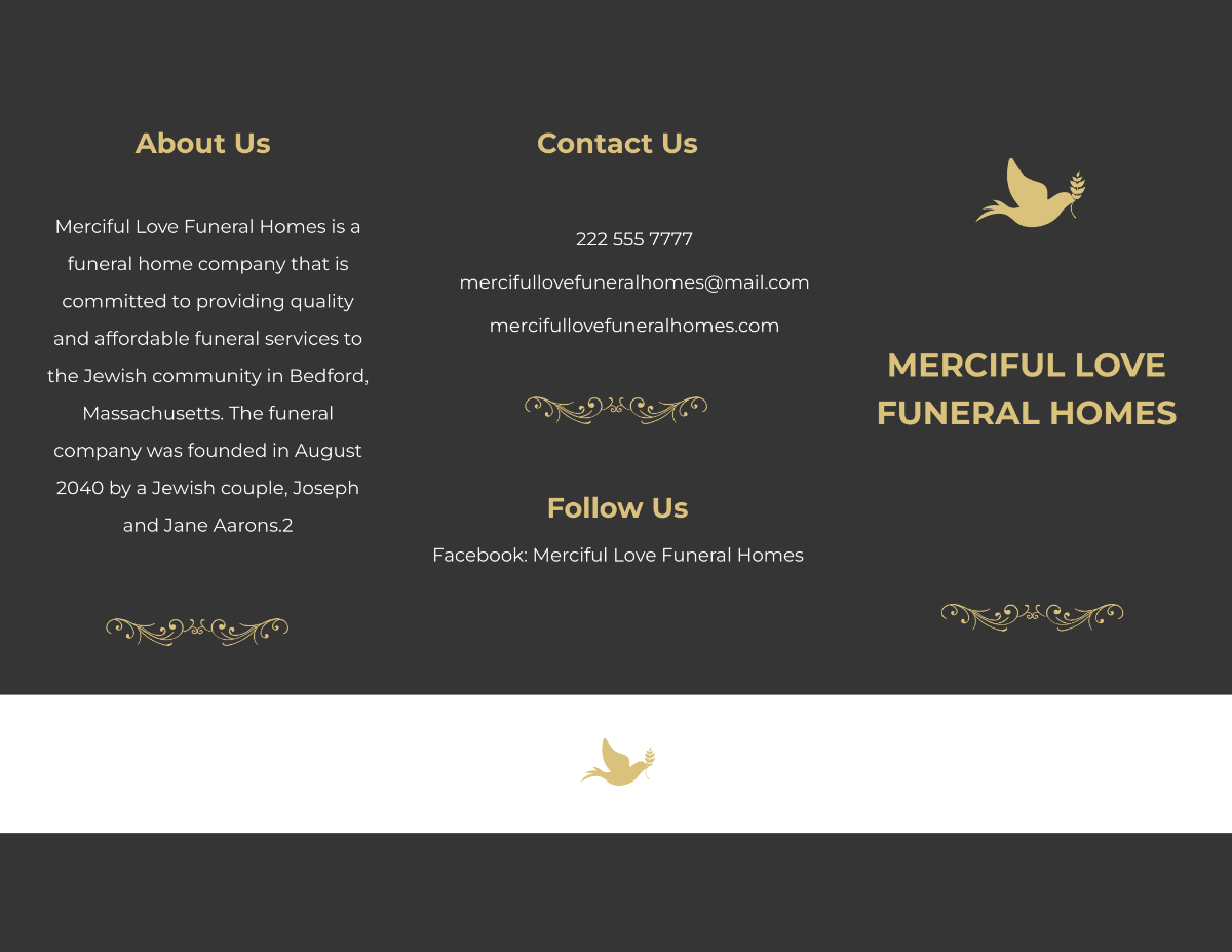 Jewish Eulogy Funeral Tri-Fold Brochure Template - Edit Online & Download