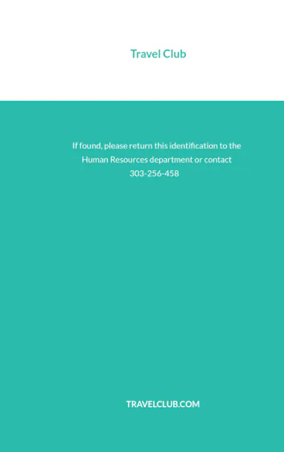 Free Simple Club ID Card Template to Edit Online