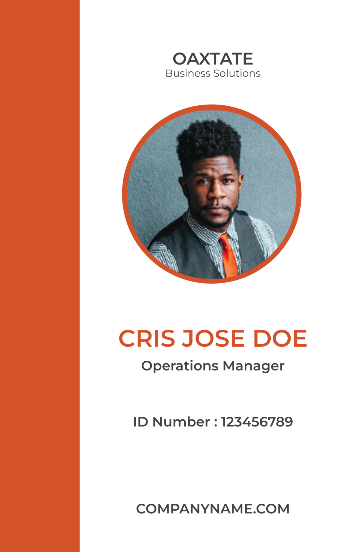 Simple Department ID Card Template