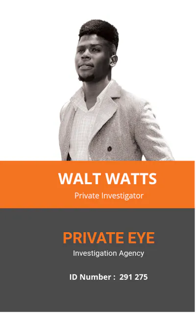 Free Special Investigator ID Card Template to Edit Online