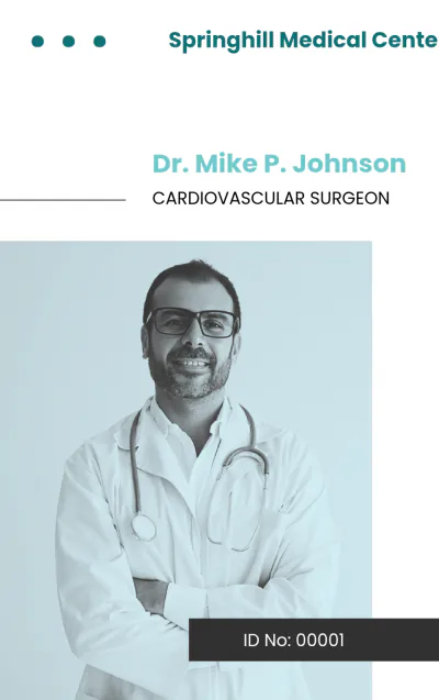 Free Surgeon ID Card Template to Edit Online