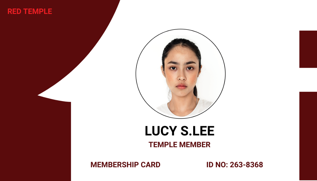 Temple Membership ID Card