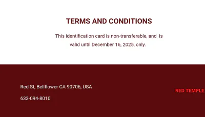 Free Temple Membership ID Card Template to Edit Online