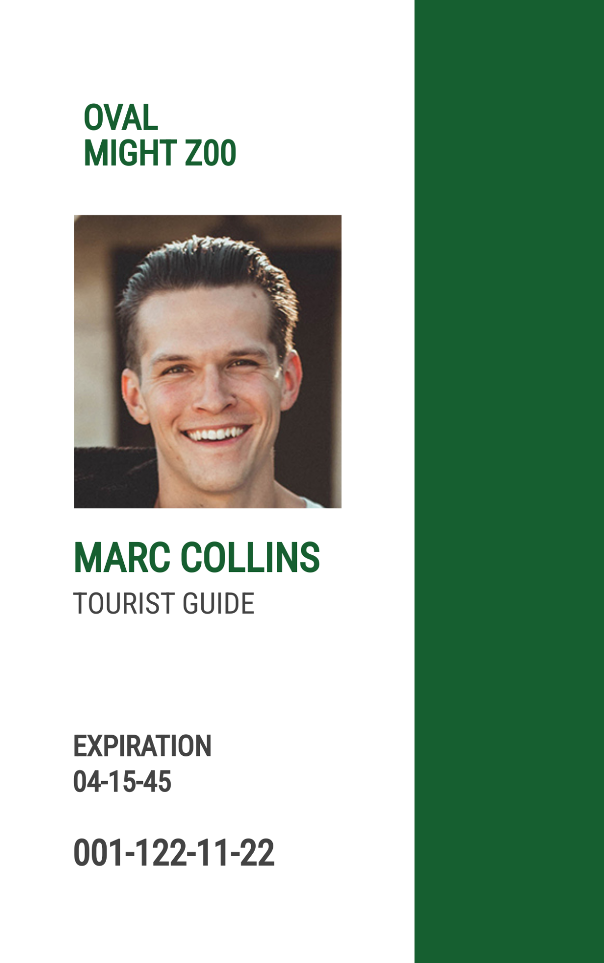 Tour Guide ID Card Template