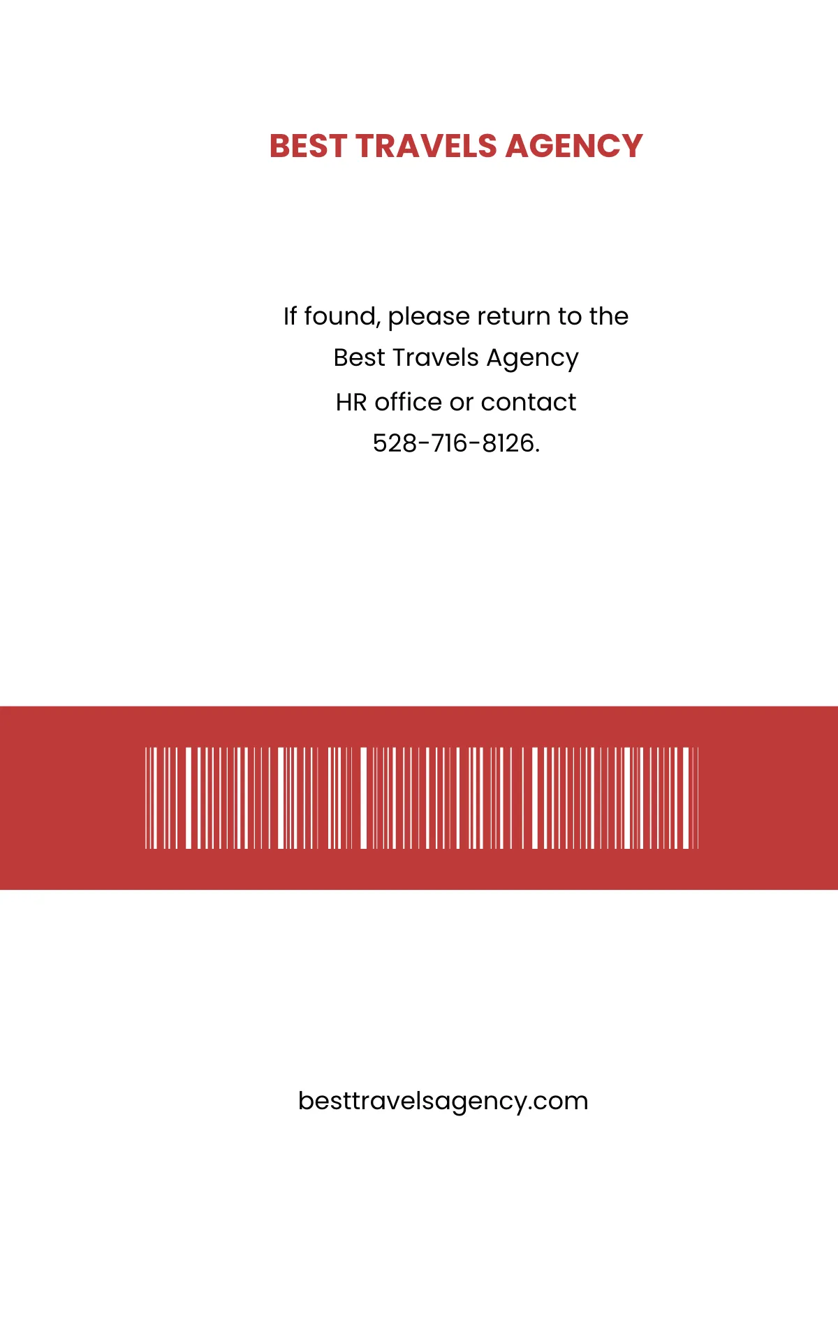 Free Travel Agent ID Card Template to Edit Online