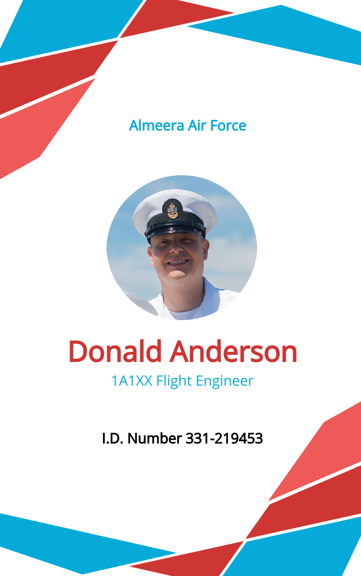 Airforce ID Card Template