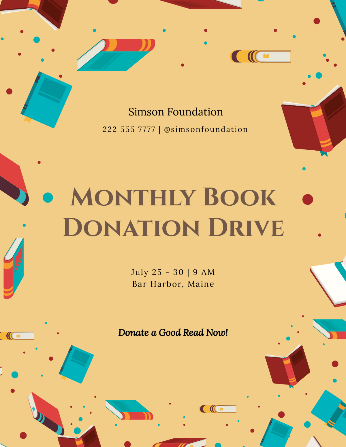 Book Donation Flyer Template - Edit Online & Download