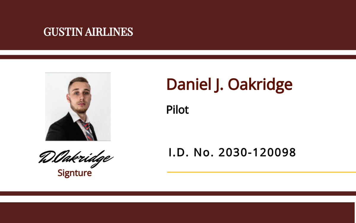 Free Airline ID Card Template