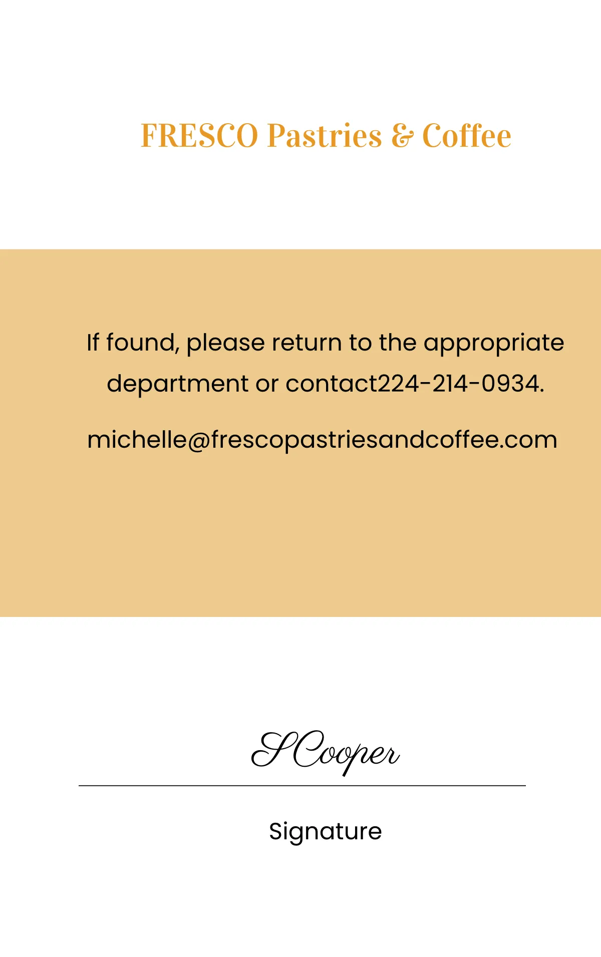 Free Bakery/Cafe ID Card Template to Edit Online