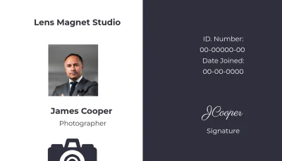 Free Blank Photographer ID Card Template to Edit Online