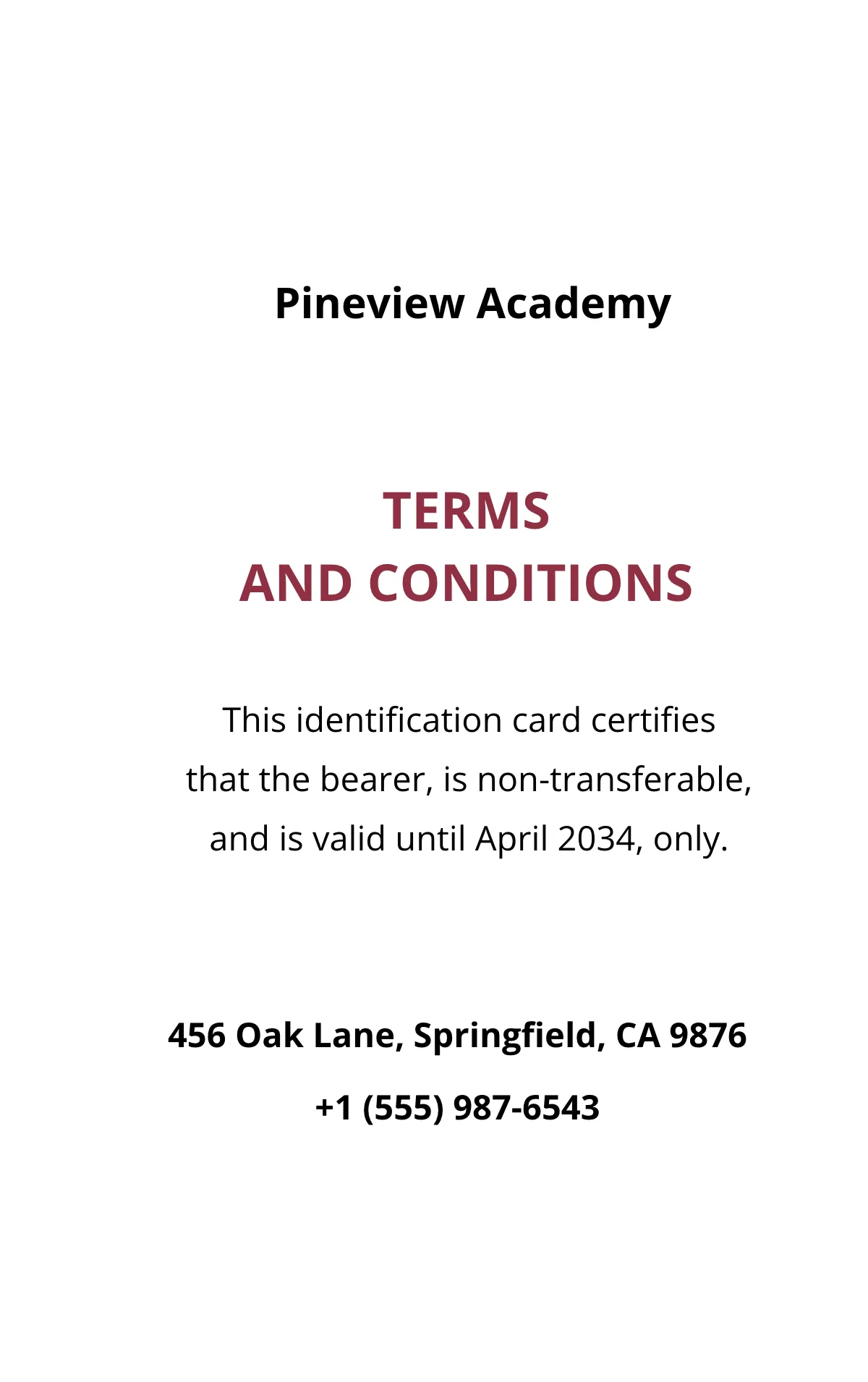 Free Blank School ID Card Template to Edit Online