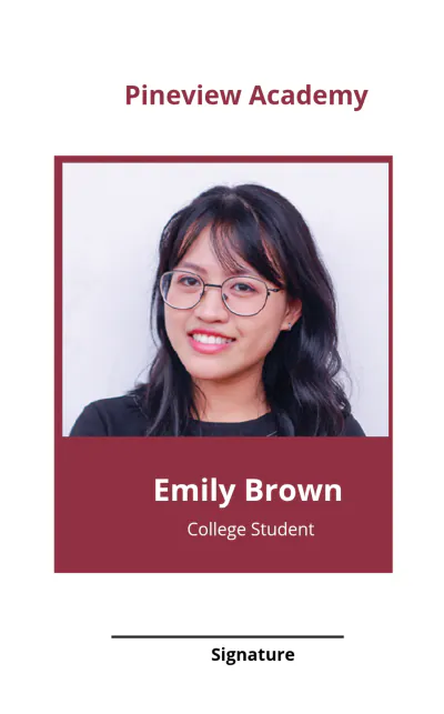 Free Blank School ID Card Template to Edit Online