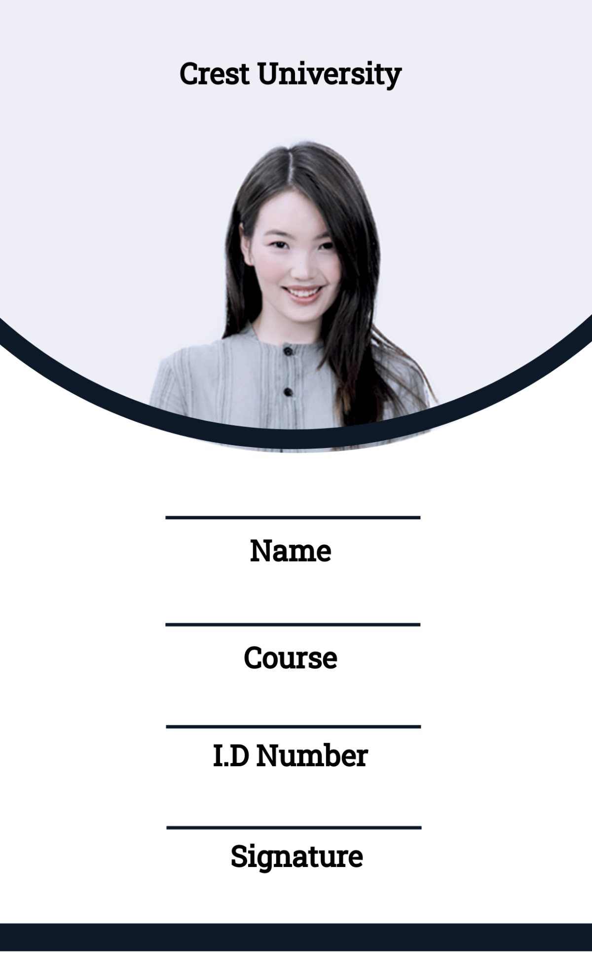 Blank Student ID Card Template