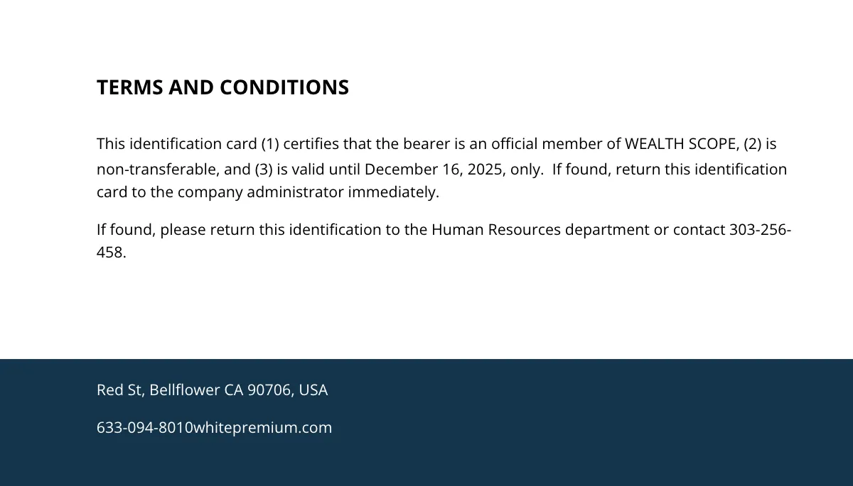 Free Business Membership ID Card Template to Edit Online