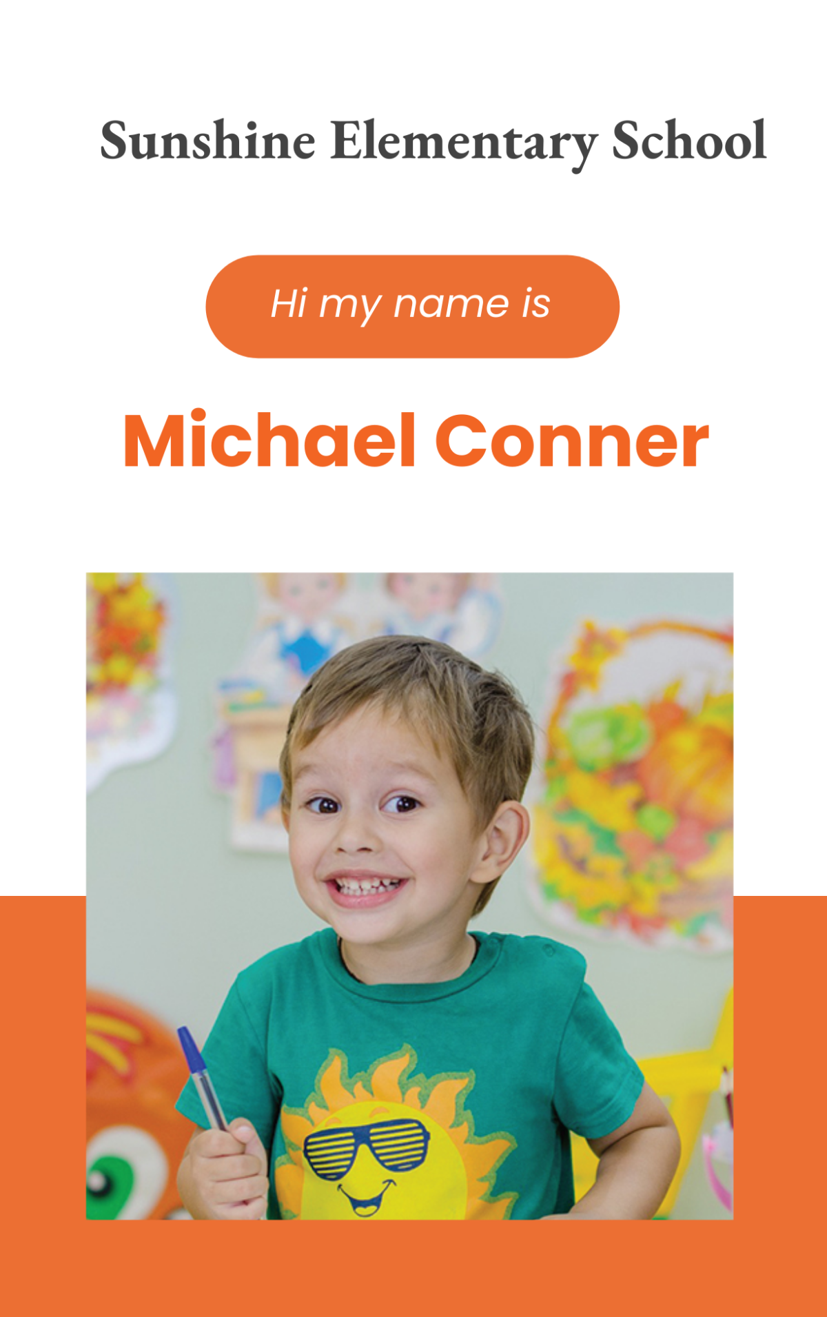 Child/Kid School ID Card Template - Edit Online & Download