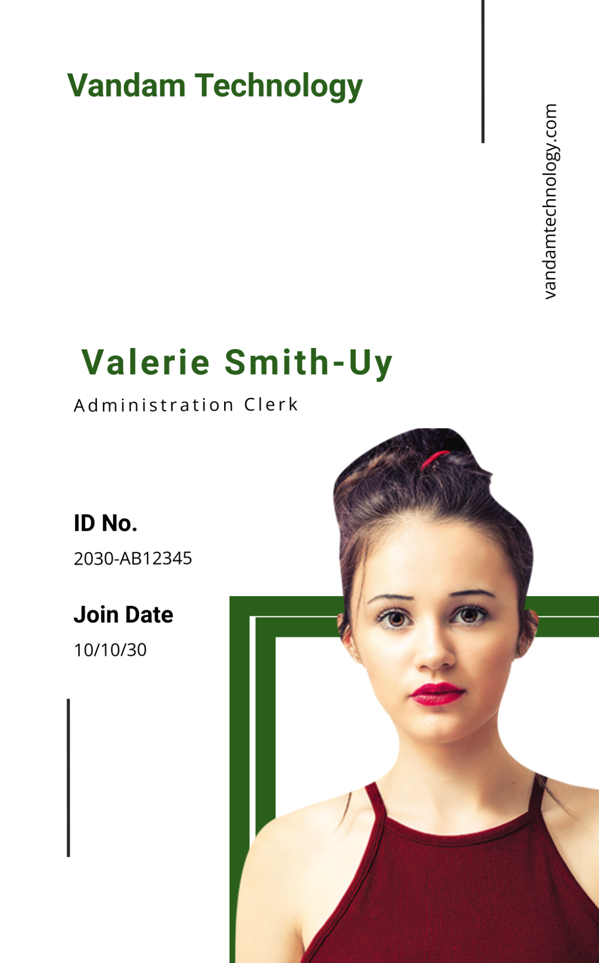 Corporate Portrait/Horizontal ID Card