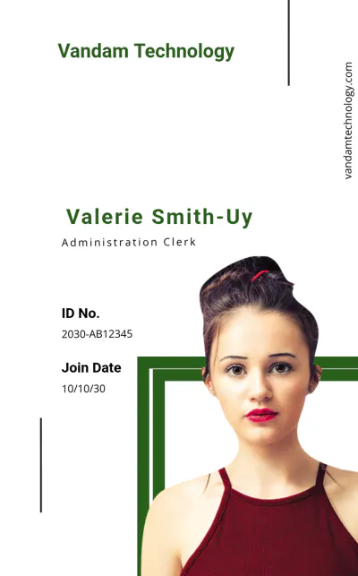 Free Corporate Portrait/Horizontal ID Card Template to Edit Online
