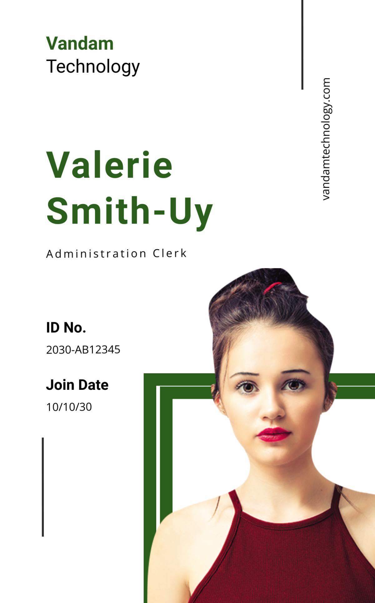 Corporate Portrait/Horizontal ID Card Template