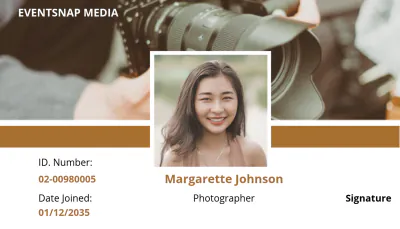 Free Event Photographer ID Card Template to Edit Online