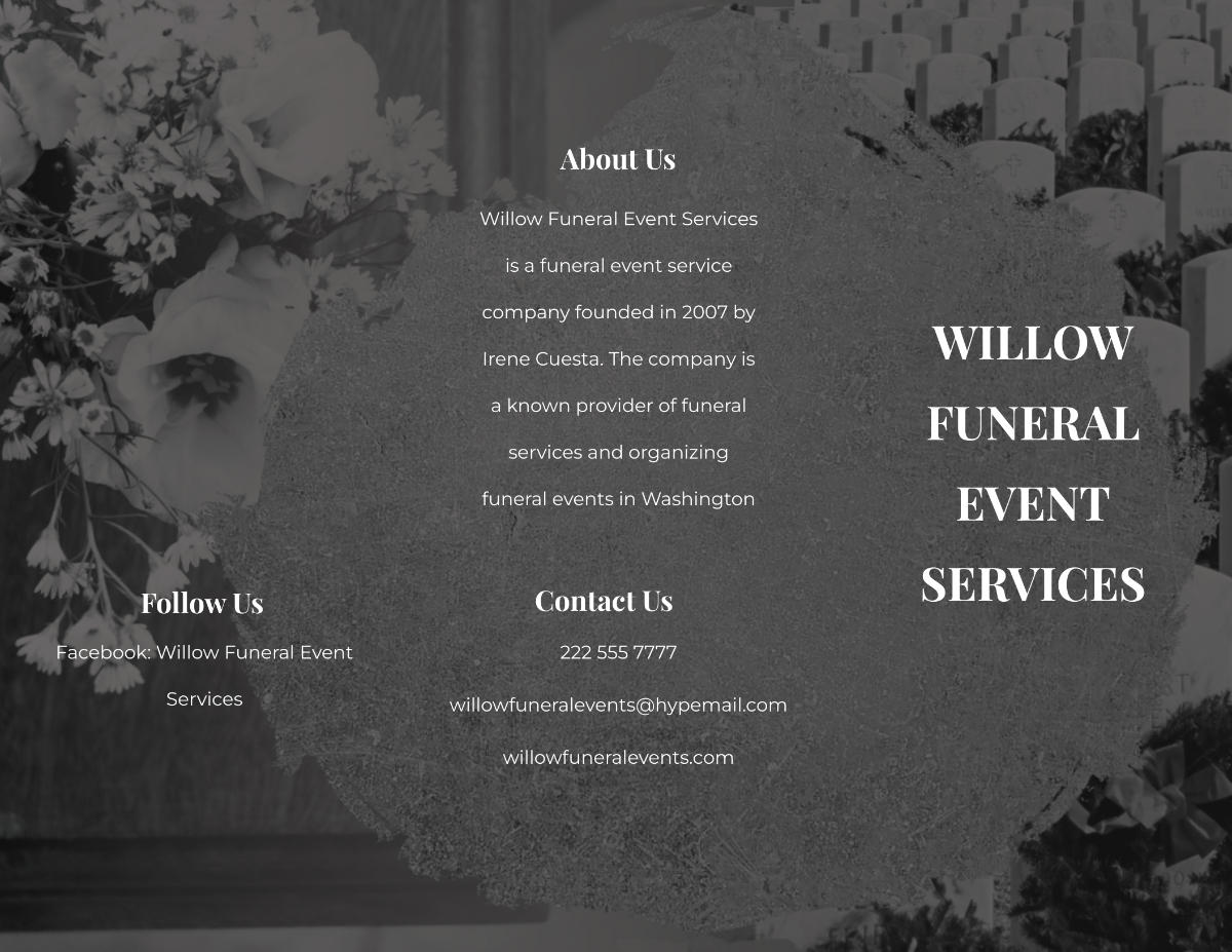 Funeral Event Tri-Fold Brochure Template