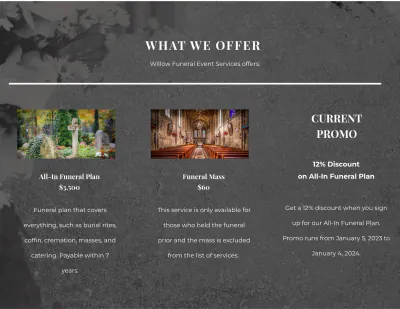 Free Funeral Event Tri-Fold Brochure Template to Edit Online