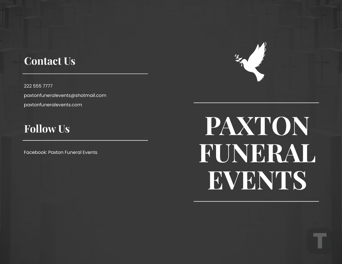 Funeral Event Bi-Fold Brochure Template - Edit Online & Download