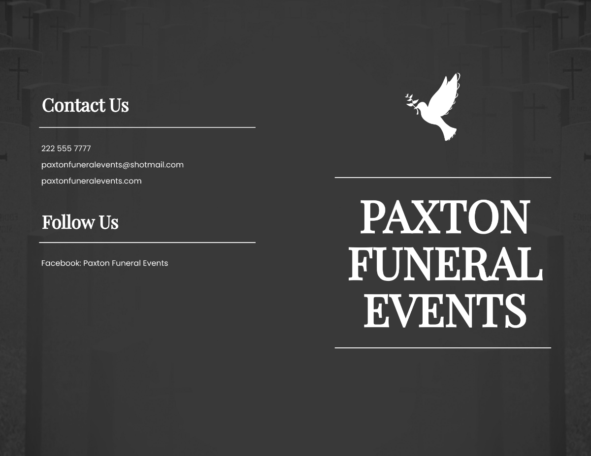 Funeral Event Bi-Fold Brochure Template