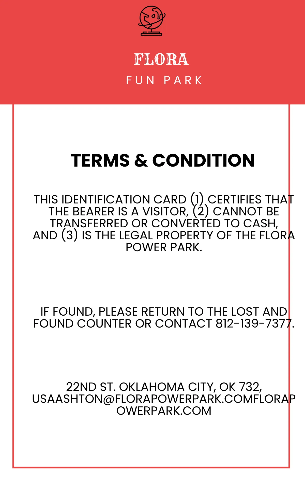 Free Amusement Park ID Card Template to Edit Online