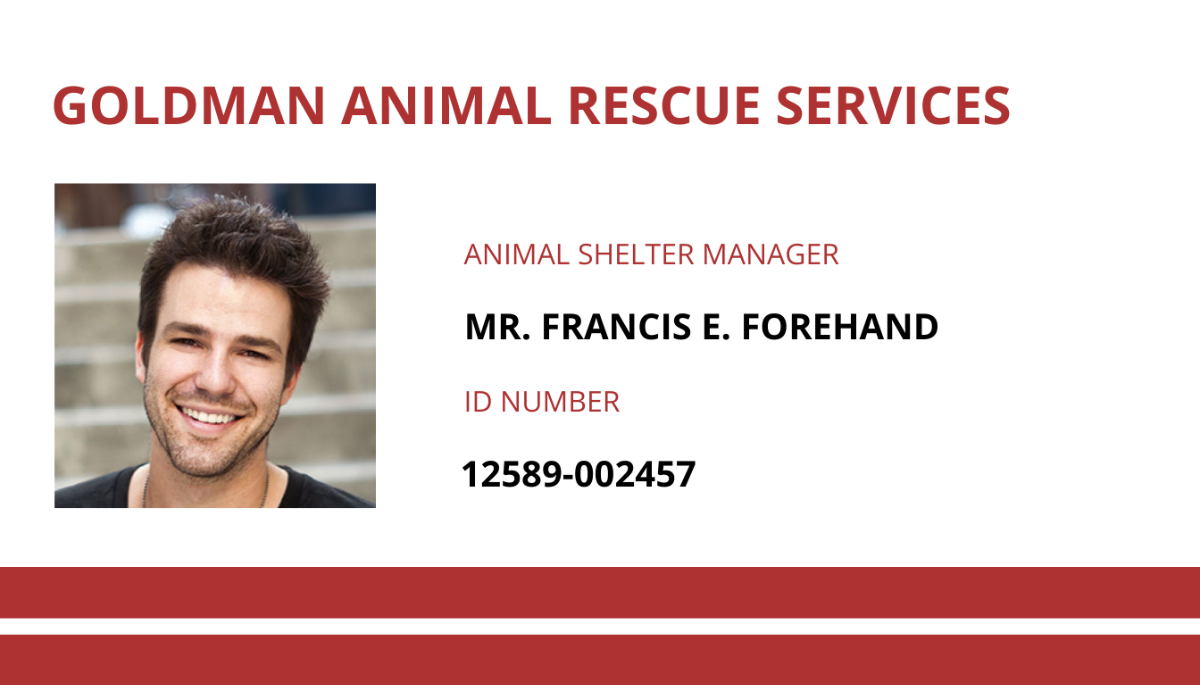 Animal Rescue ID Card