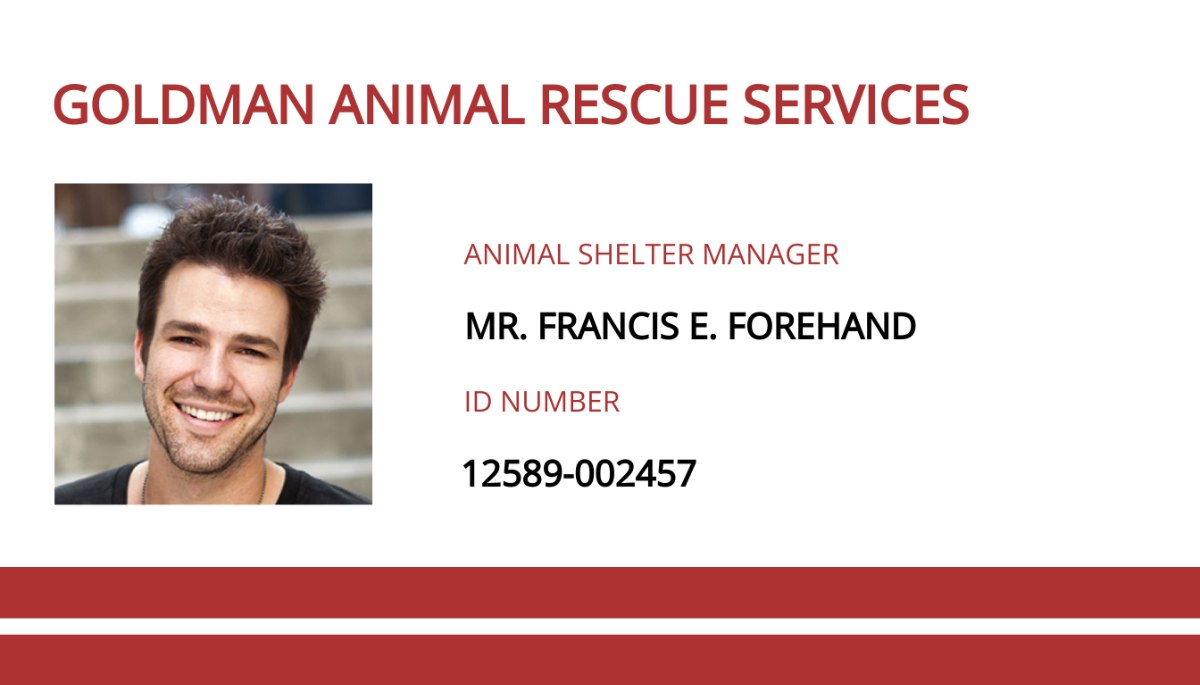 Animal Resue ID Card