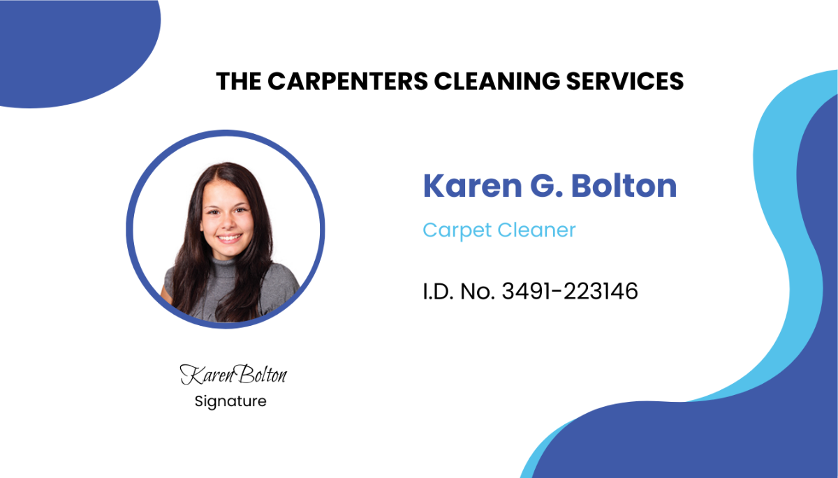 Carpet Cleaning ID Card