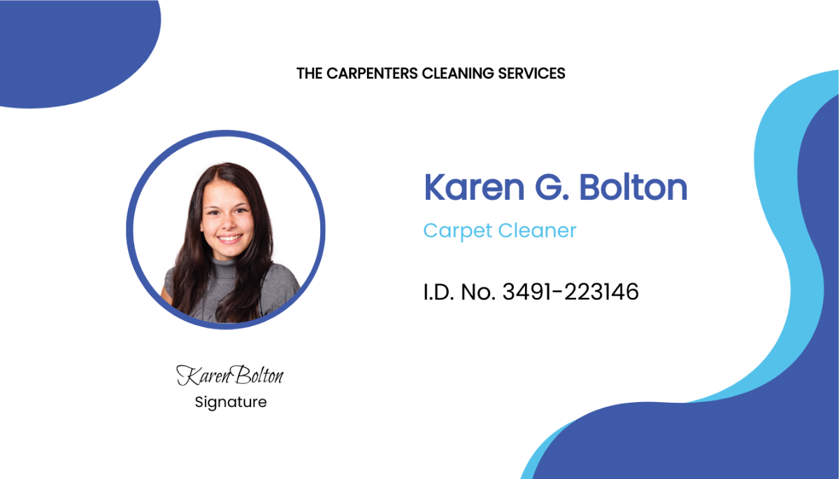 Carpet Cleaning ID Card Template