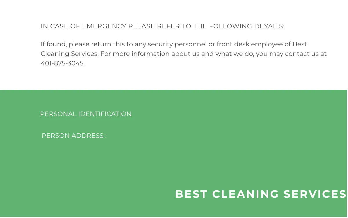 Free Cleaning Service ID Card Template to Edit Online