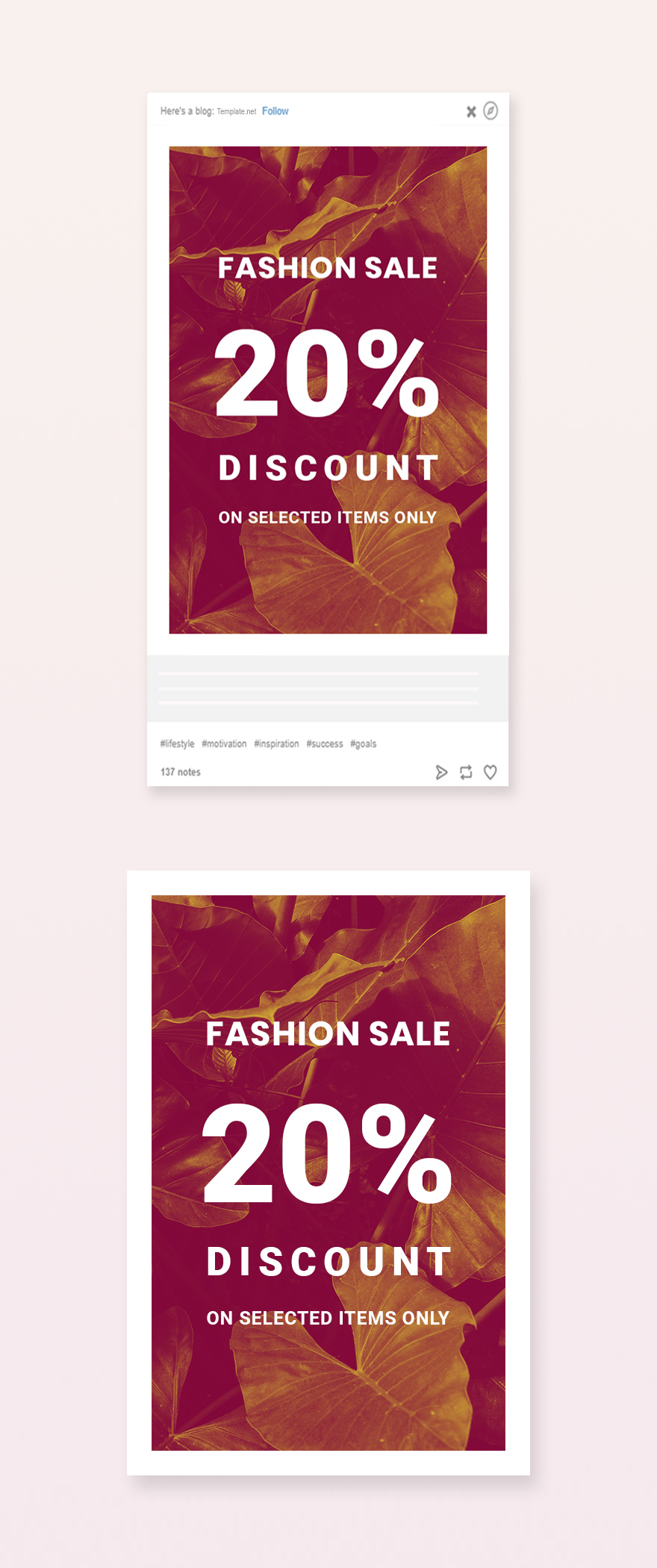 Editable Fashion Sale Tumblr Post Template PSD Template net
