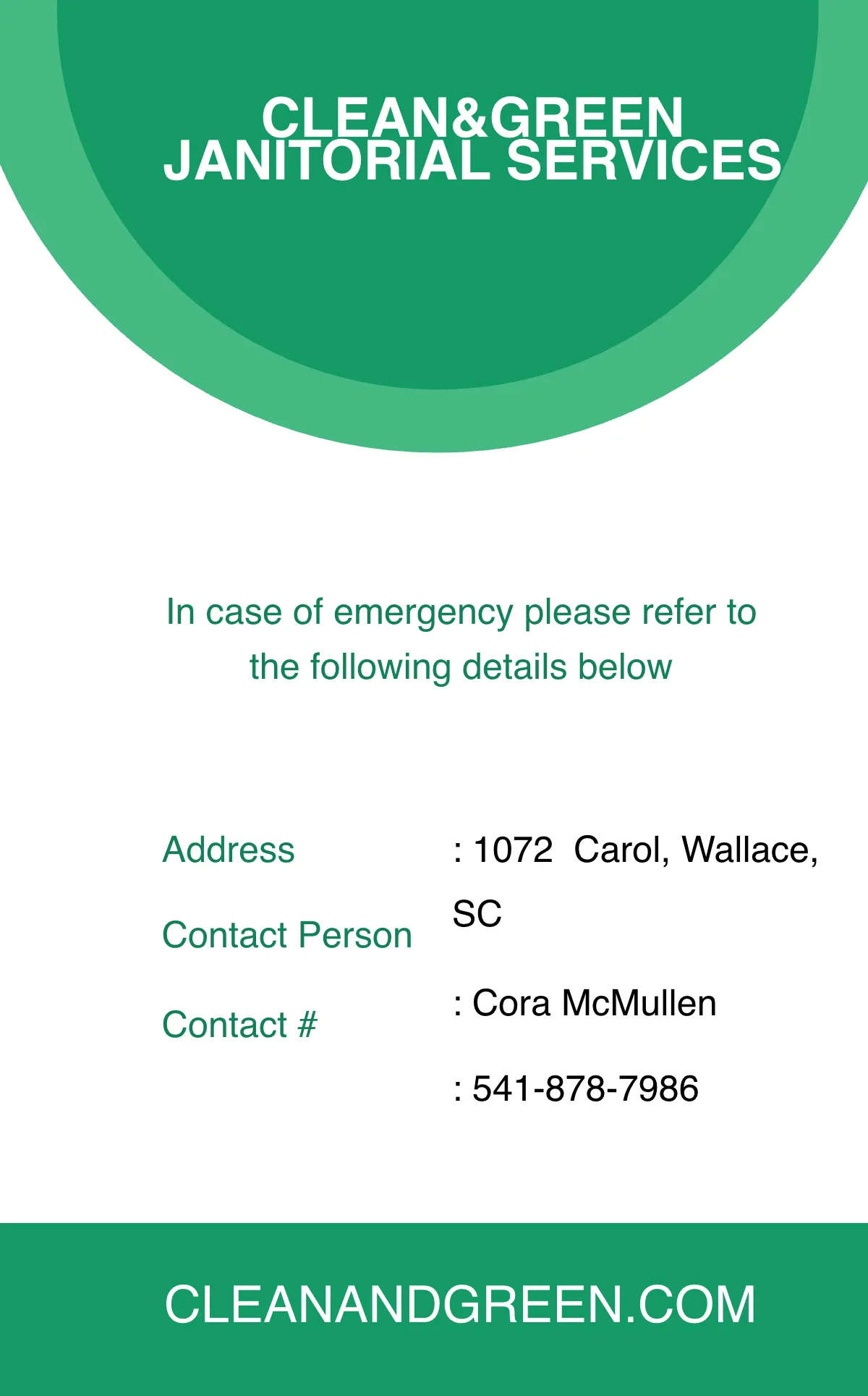 Free Janitor Service ID Card Template to Edit Online