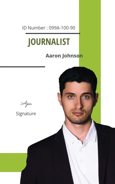 Free Journalist ID Card Template to Edit Online