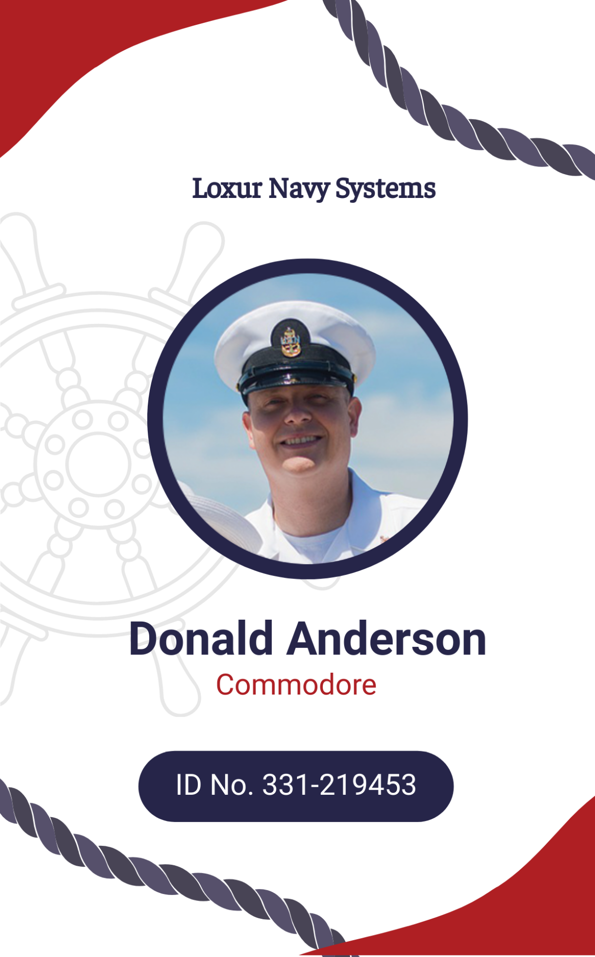 Navy ID Card Template