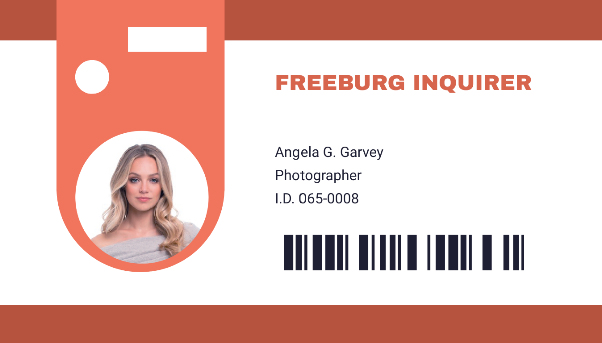 Photographer ID Card Format